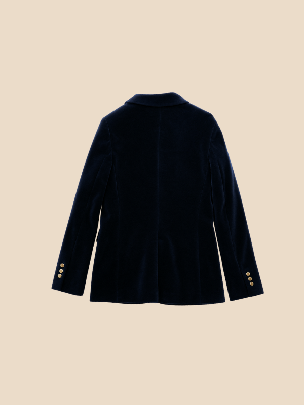 Damen Blazer in Samtoptik mit Reverskragen tailliert