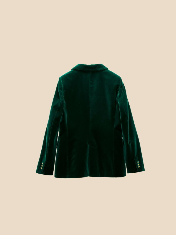 Damen Blazer in Samtoptik mit Reverskragen tailliert