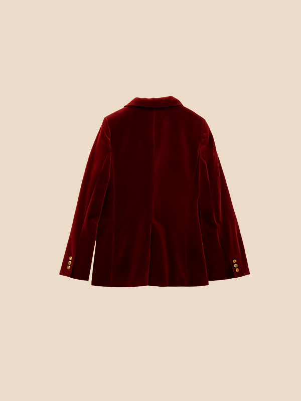 Damen Blazer in Samtoptik mit Reverskragen tailliert