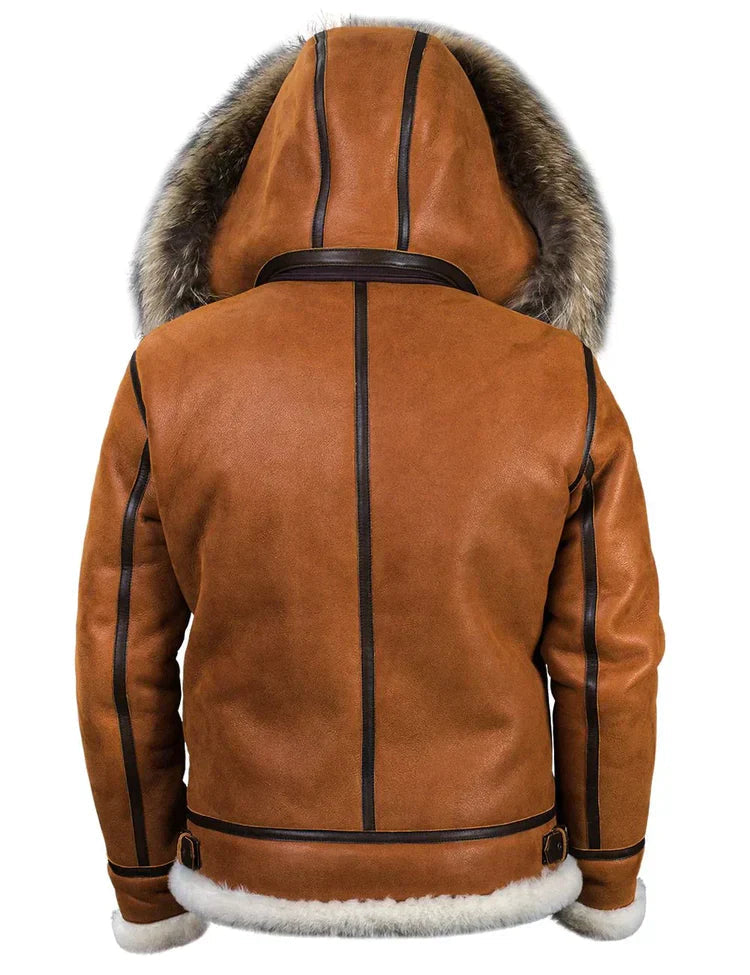 Damen Blousonjacke in Lederoptik mit Kunstfellbesatz