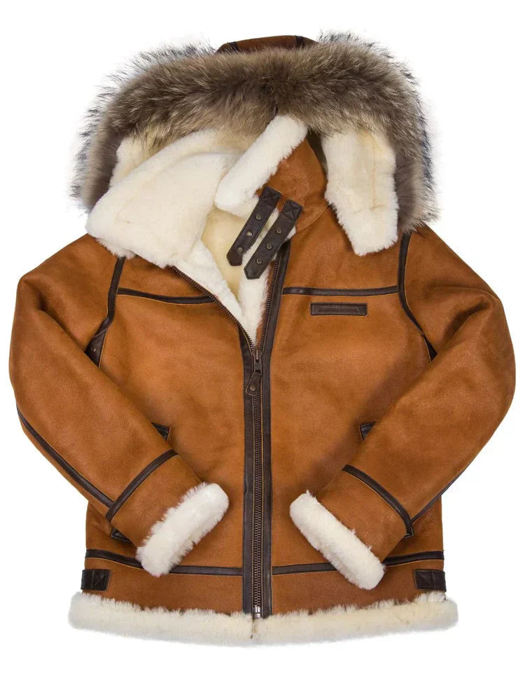Damen Blousonjacke in Lederoptik mit Kunstfellbesatz