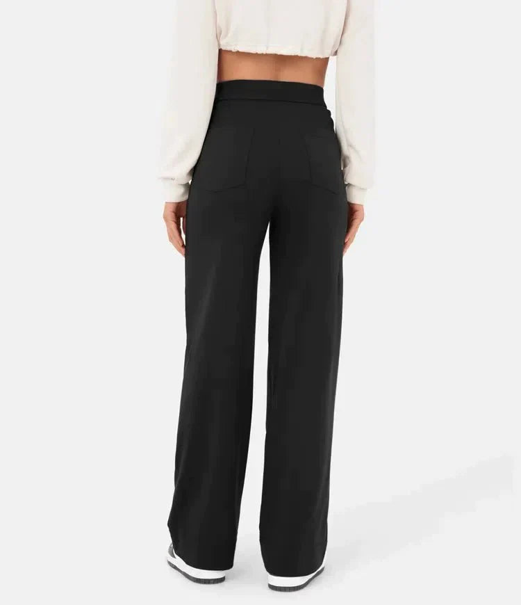 Damen Hose gerade geschnitten mit hohem elastischem Bund