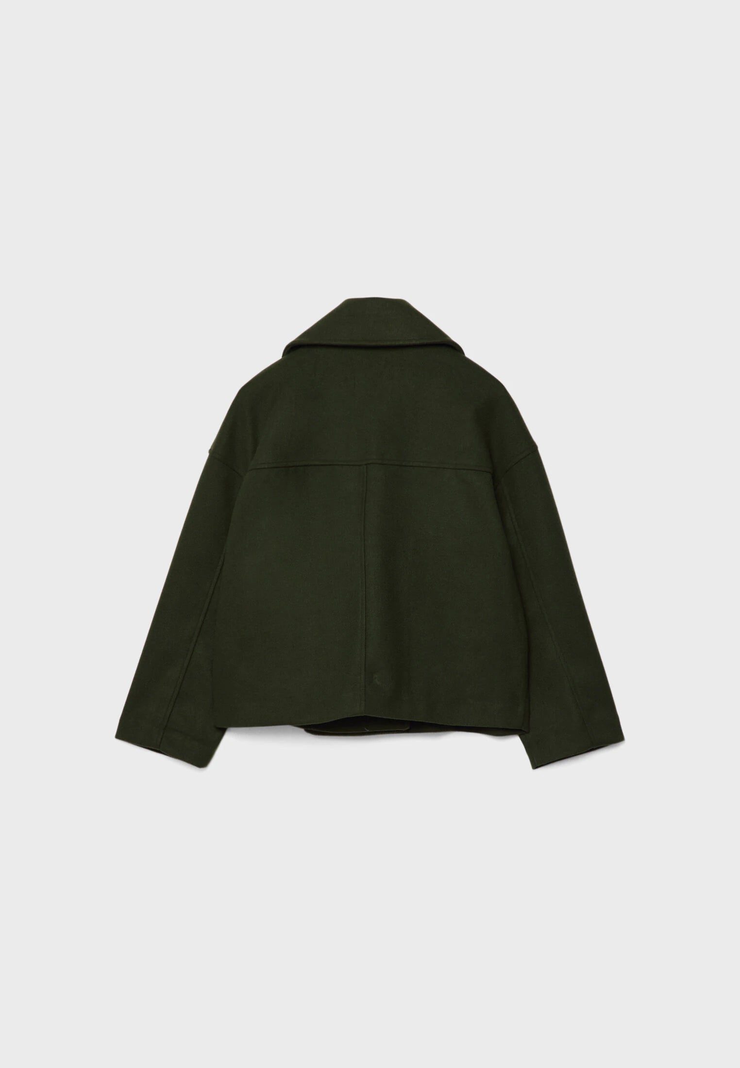 Damen Kurzmantel mit Doppelreiher und breitem Revers