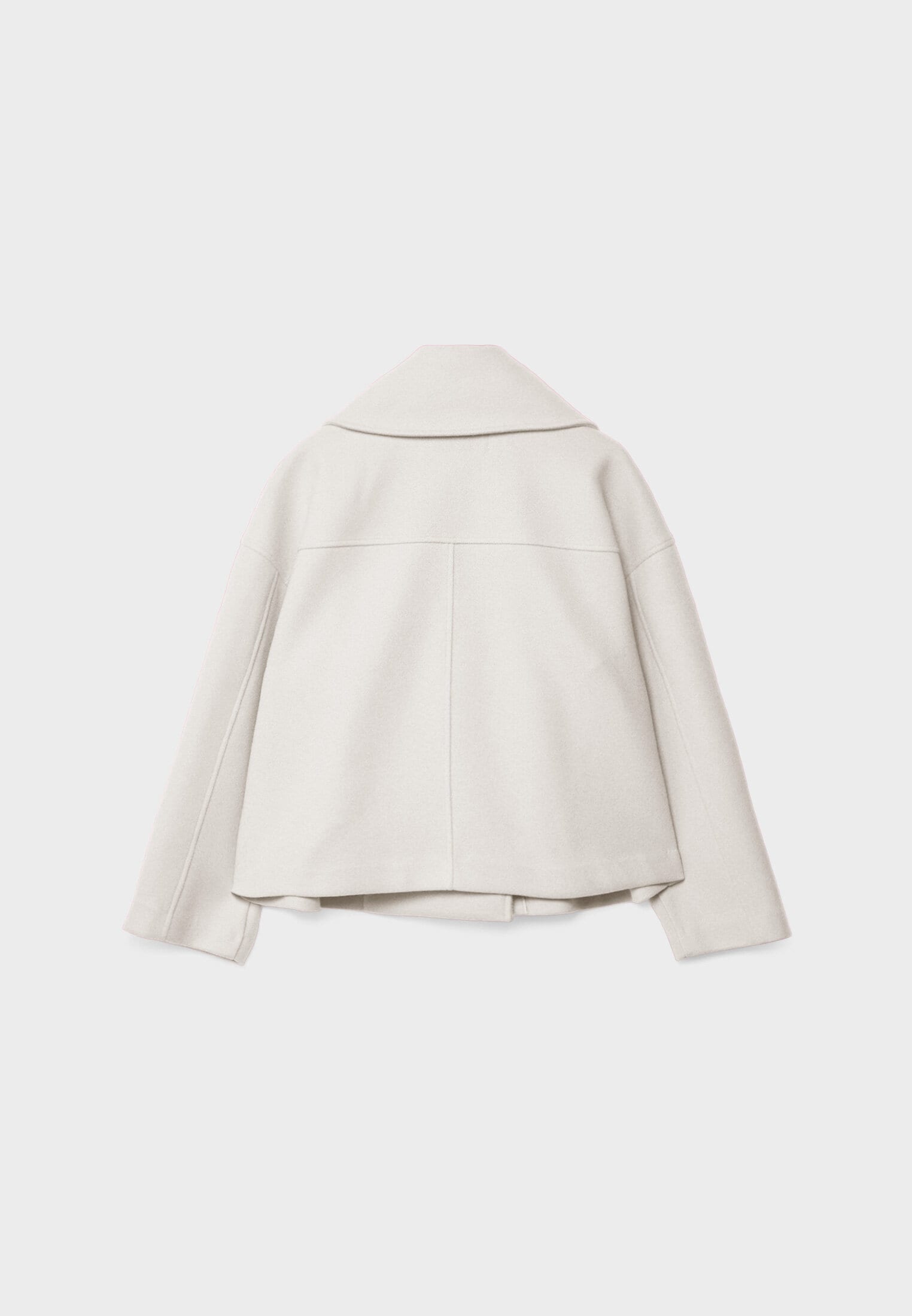 Damen Kurzmantel mit Doppelreiher und breitem Revers