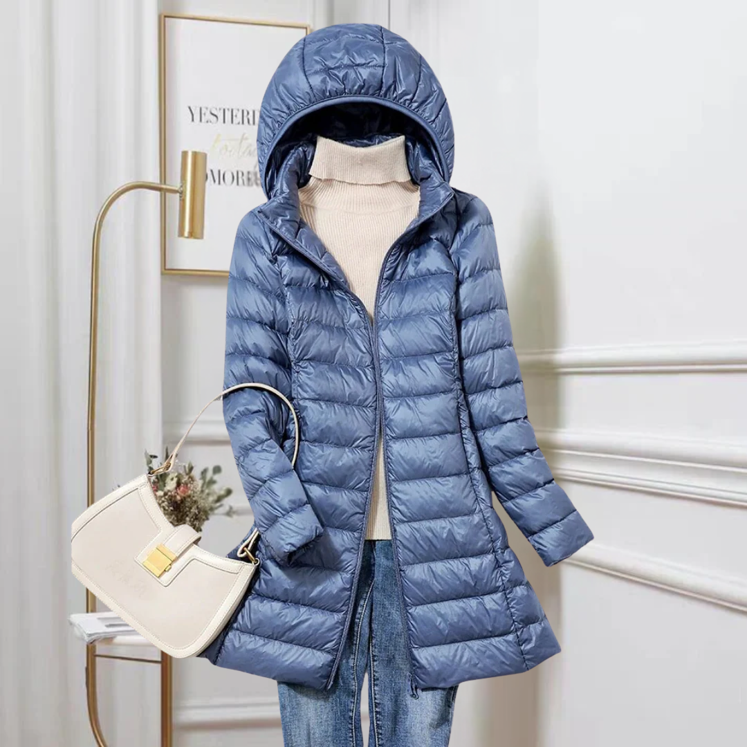Damen Steppjacke leicht mit Kapuze und feiner Steppung