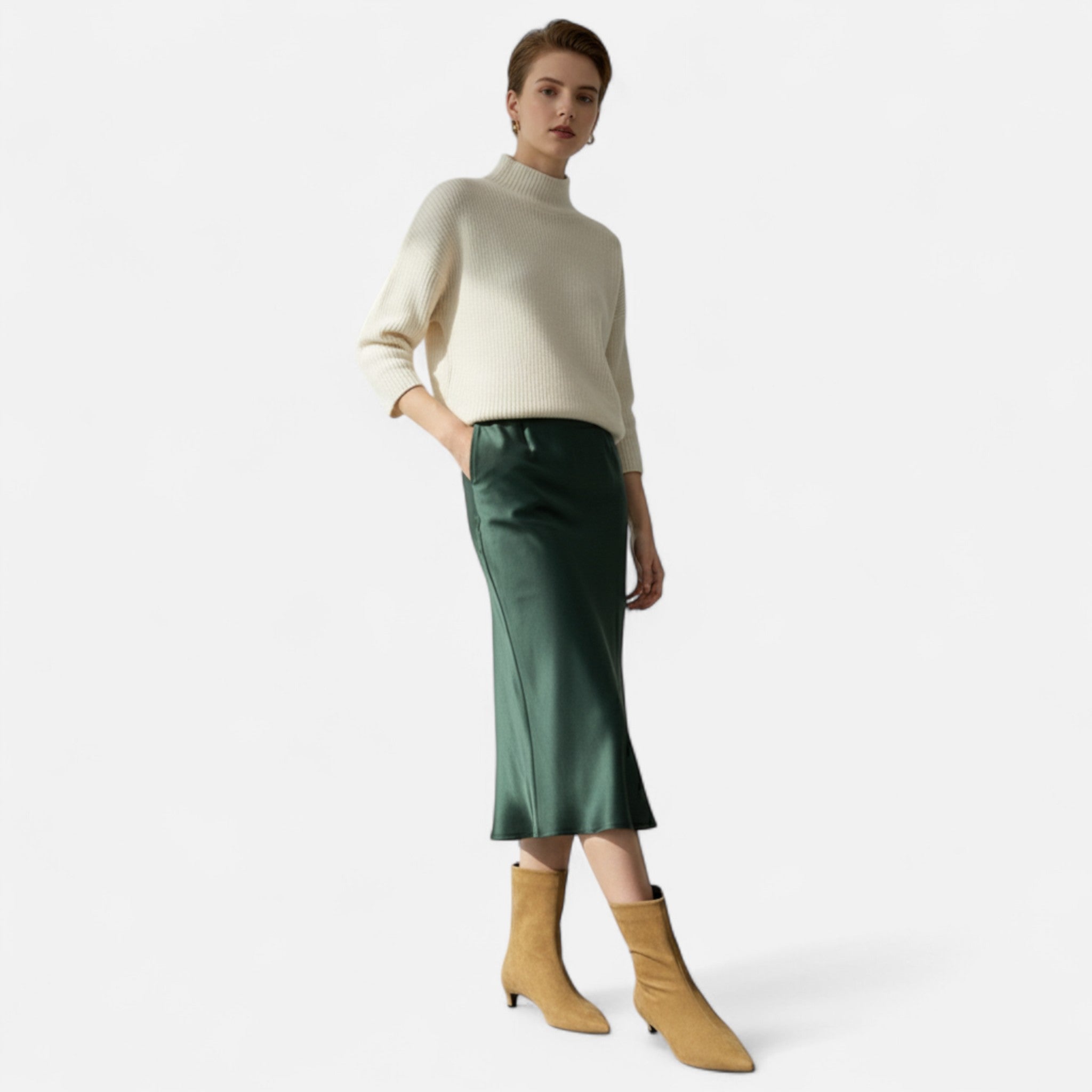 Damen Stiefelette mit spitzer Kappe und flachem Absatz
