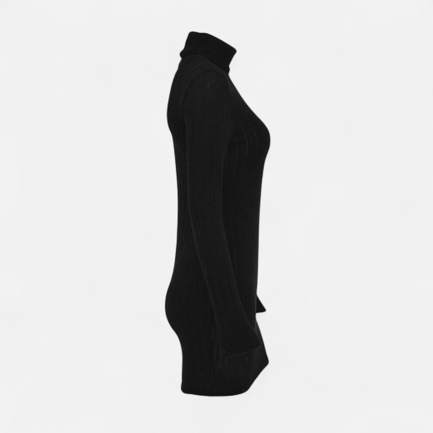 Damen Strickkleid kurz mit Rollkragen und langen Ärmeln