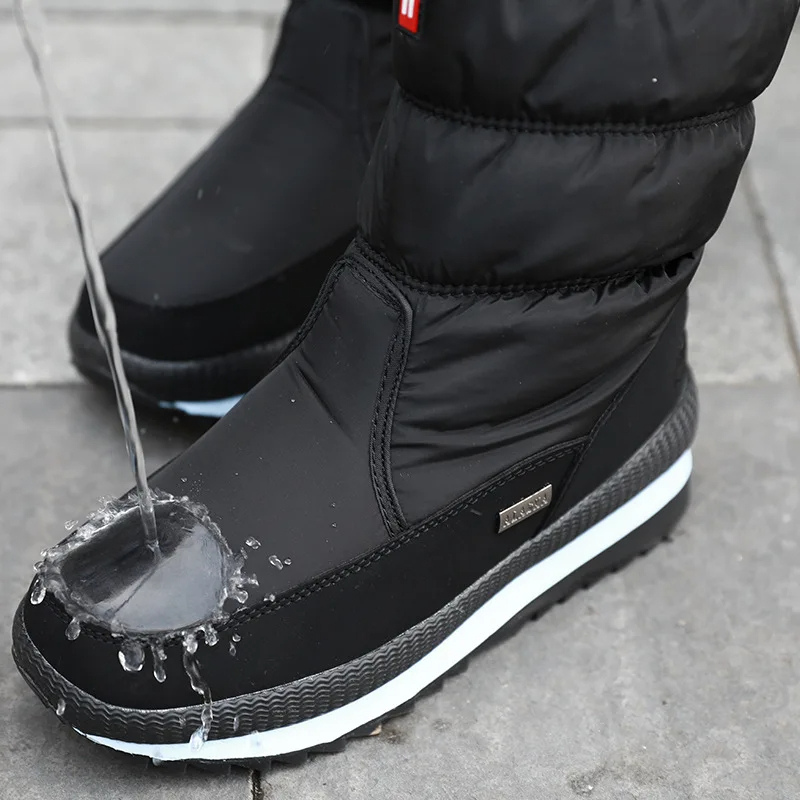 Damen Winterstiefel gesteppt mit Kordelzug und Profilsohle