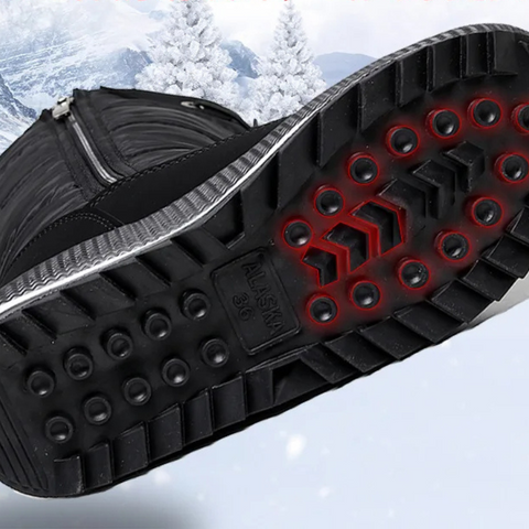 Damen Winterstiefel gesteppt mit Kordelzug und Profilsohle